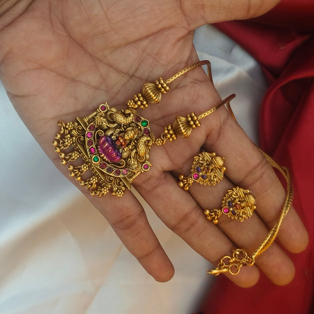 Antique temple neckset budget friendly N- 41017