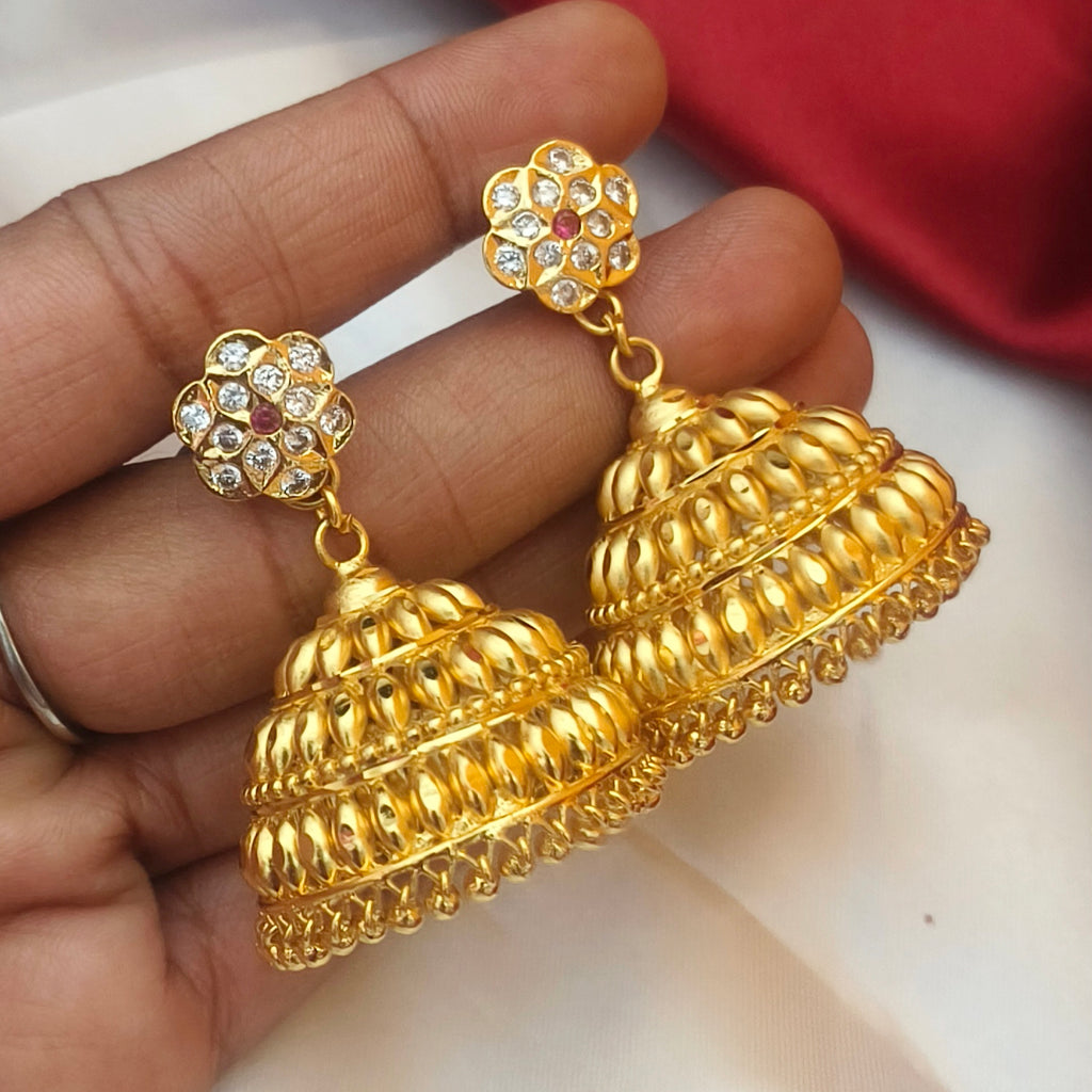 Big size Impon and onegram forming detachable jhumka E-31021