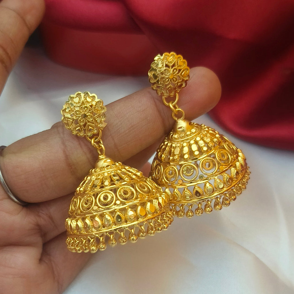 One gram forming jhumka big size E - 31022
