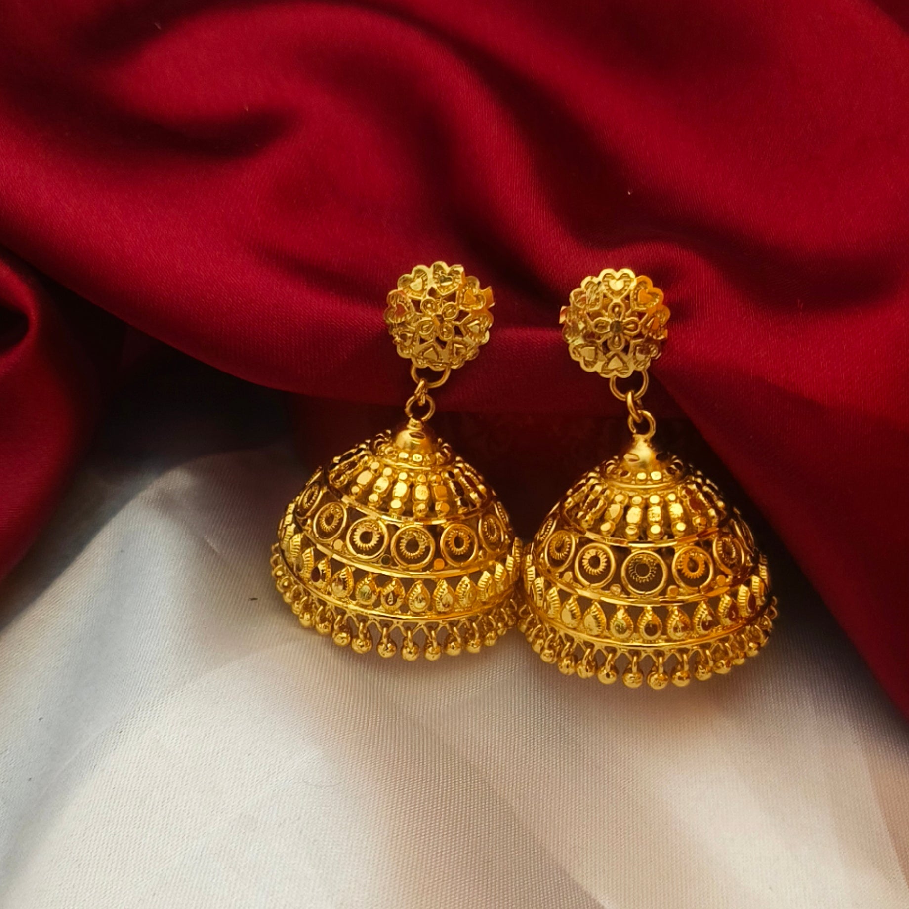 One gram forming jhumka big size E - 31022