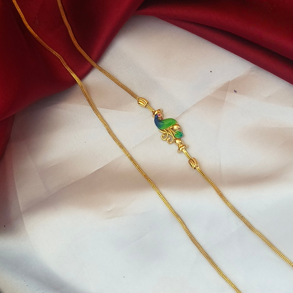 Peacock pattern mugappu chain CH - 11016