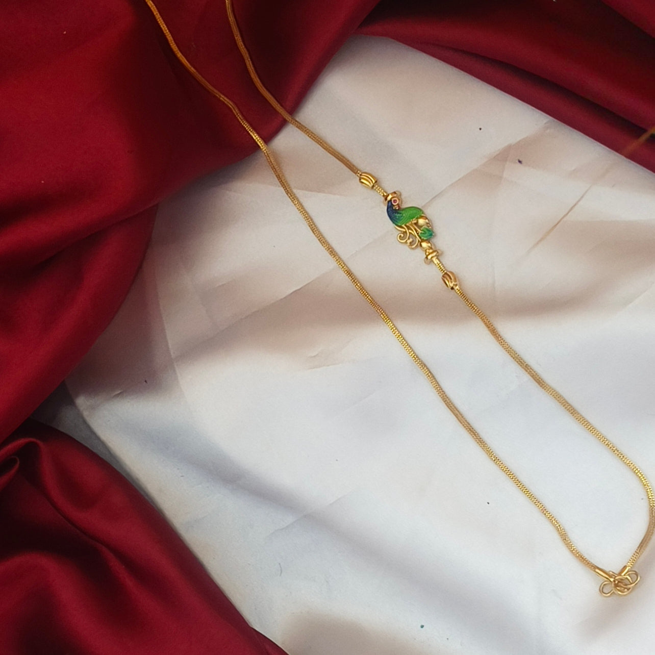 Peacock pattern mugappu chain CH - 11016