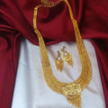 One Gram Gold Forming Grand Wedding Haaram for Bridal Wear – Model HAR1001
