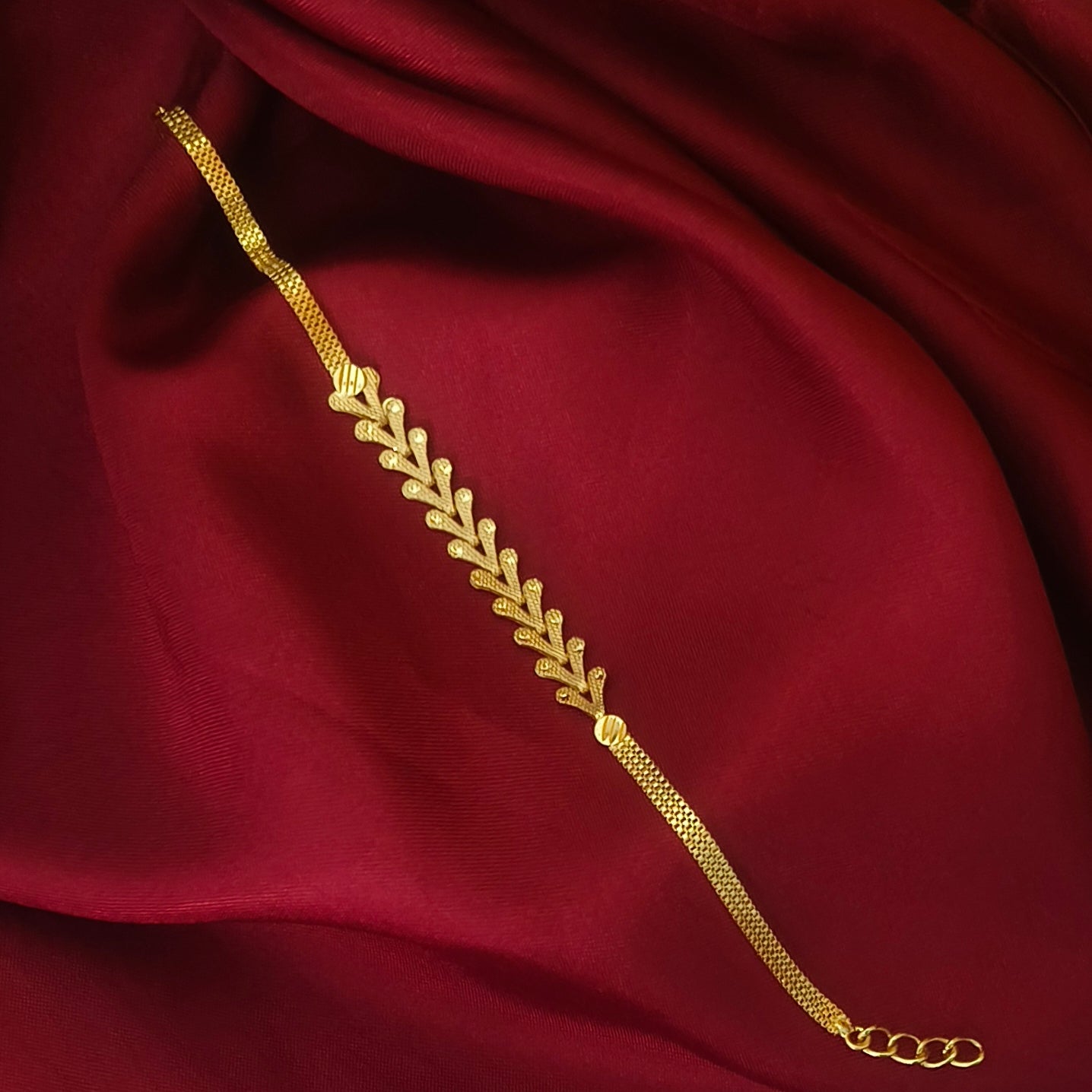 Leaf pattern one gram forming bracelet BR-51011