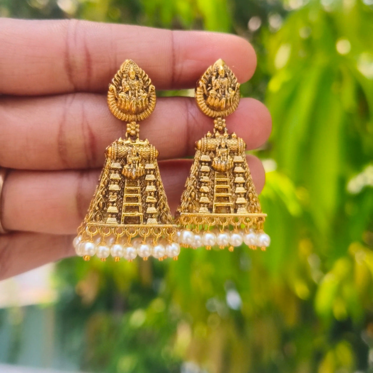 Kopuram jhumka Temple-Style Jhumkas E-31023