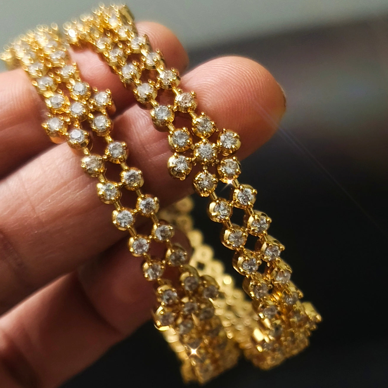 Diamond replica bangles B- 61017