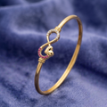 Infinity Heart Gold Bangle bracelet B- 51012