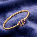 Twin Hearts Gold Bangle bracelet BR- 51013