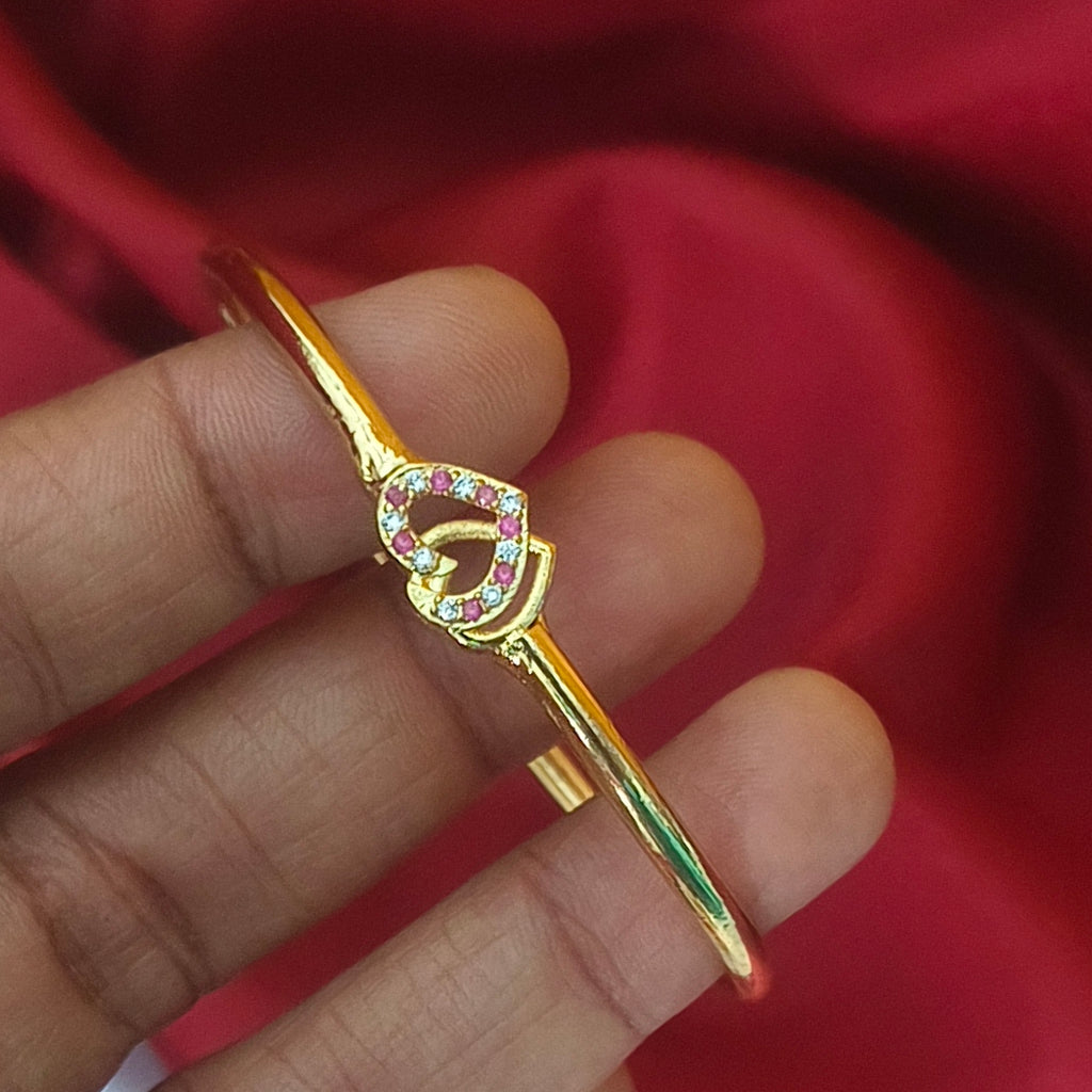 Twin Hearts Gold Bangle bracelet BR- 51013