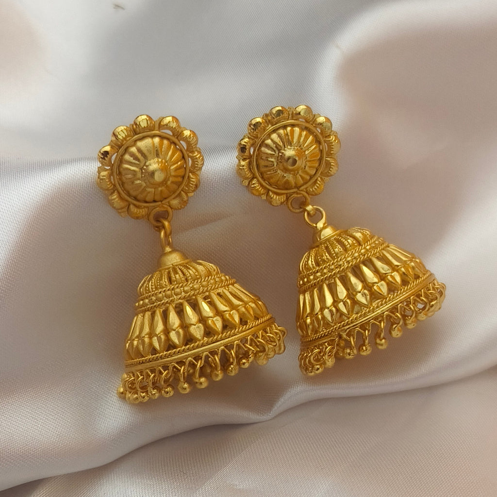 Gold-Forming Jhumka Earrings E-31034