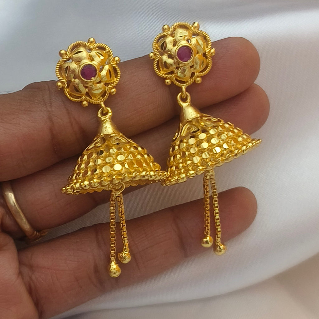 One gram forming polished jhumka E-31040
