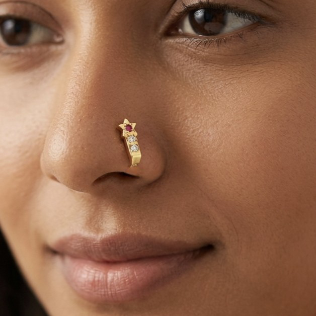 Impon Nosepin and earrings 2 piece E- 31030