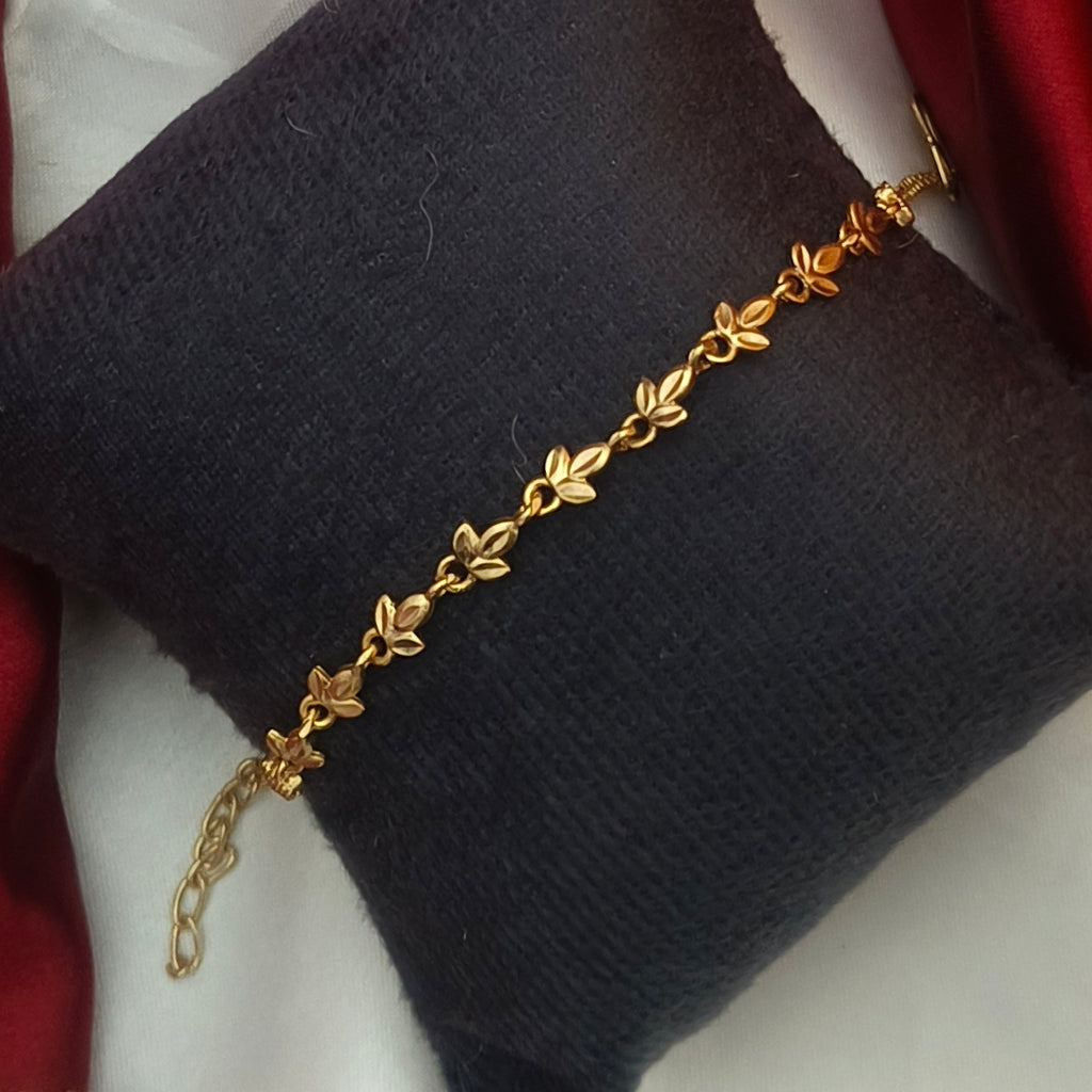 Pure impon unpolished bracelet leaf pattern BR-51027