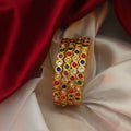 Navratna-Inspired Multi-Ston Bangle Set (4 bangles) B- 61022
