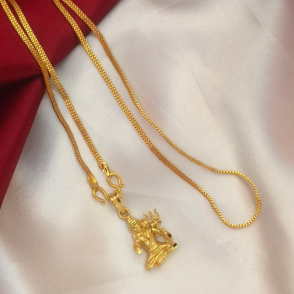 Lord Shiva Meditative Pendant with  Chain DL- 21034