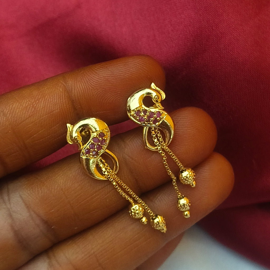 Peacock earrings micro forming E-31037