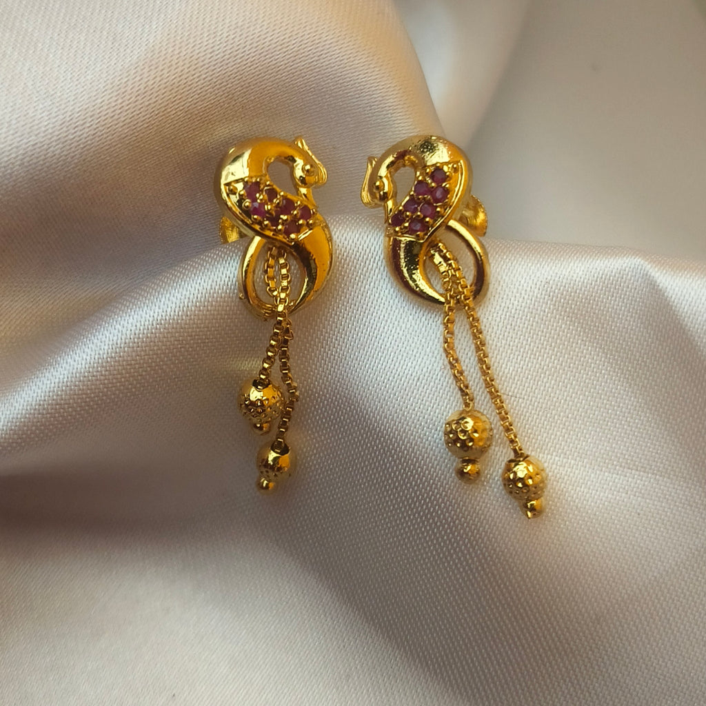 Peacock earrings micro forming E-31037