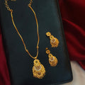 Traditional Floral Chandbali One-Gram Gold Formed Necklace N-41026