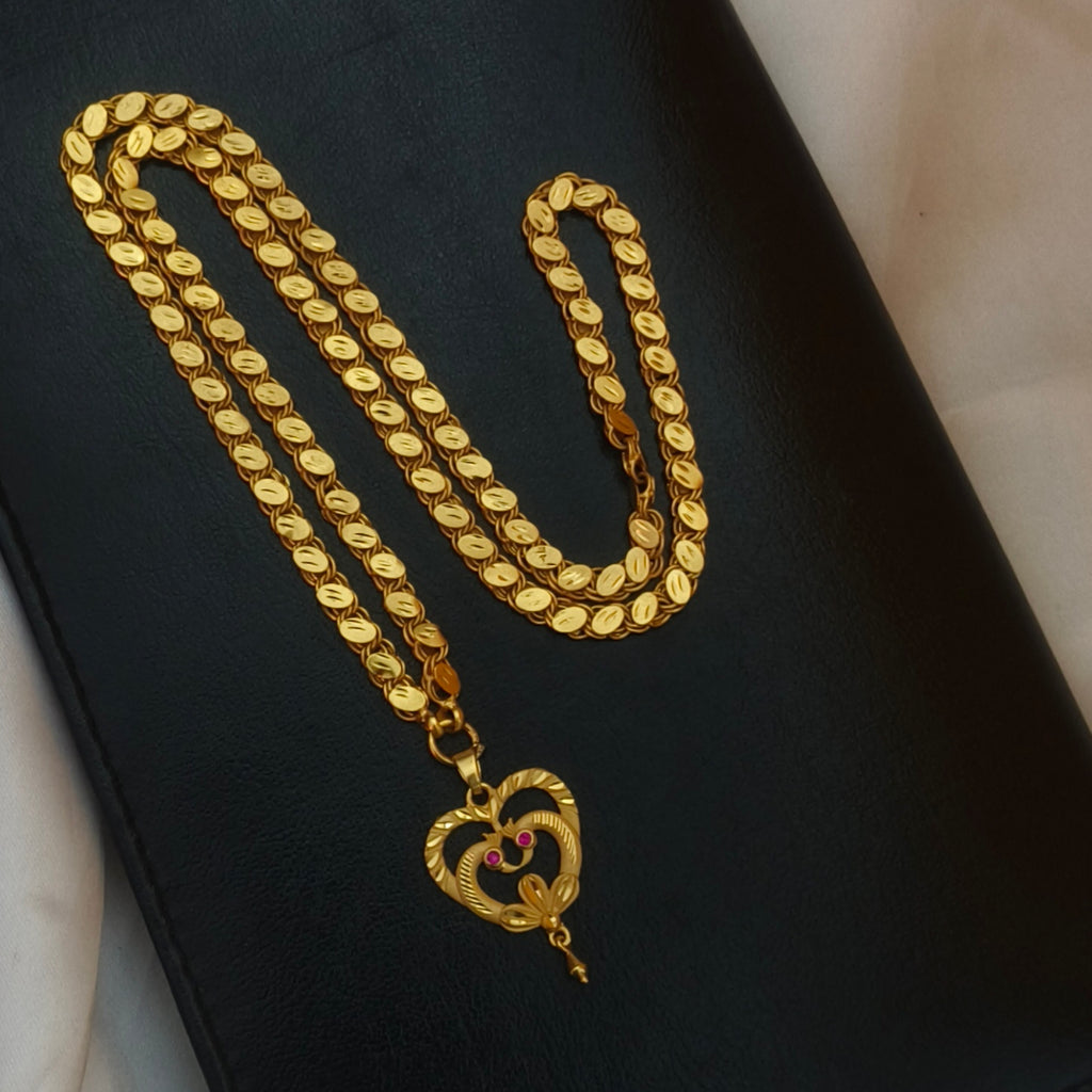 Heart shaped one gram forming dollar chain DL-21036