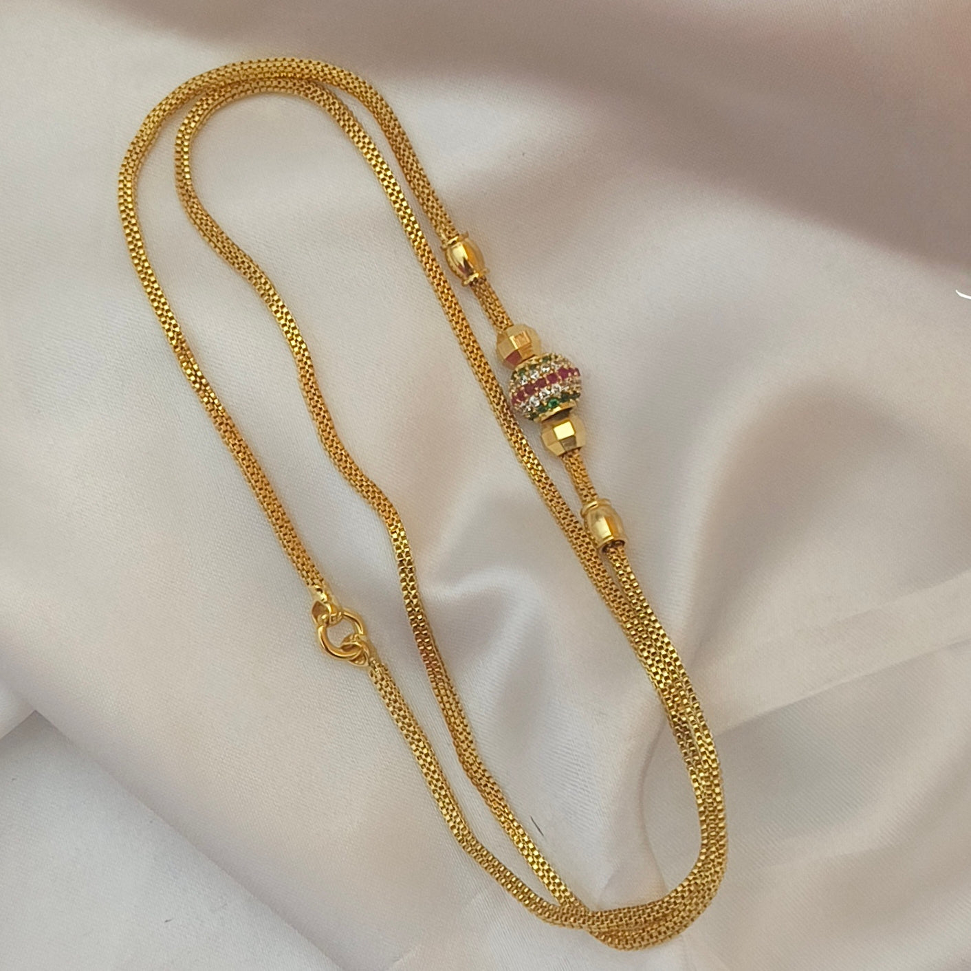 Thali Chain with Multi-Color Stone Mugappu CH -11023