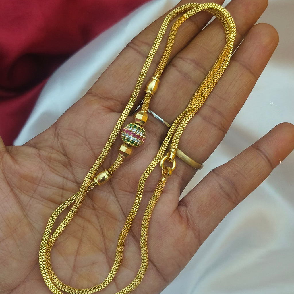 Thali Chain with Multi-Color Stone Mugappu CH -11023