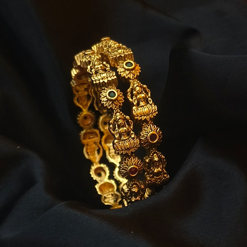 Traditional lakshmi motif premium matt finished bangles B - 61028