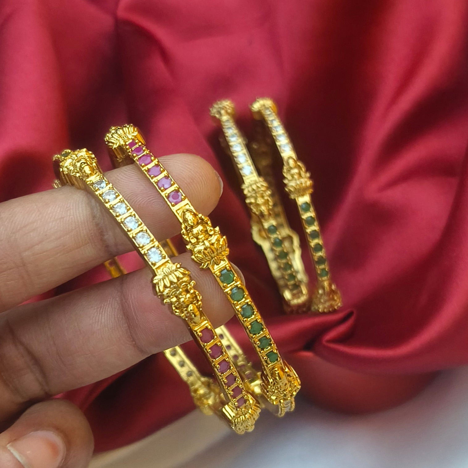 Temple Jewelry Lakshmi Bangles Set of 4- B-61001
