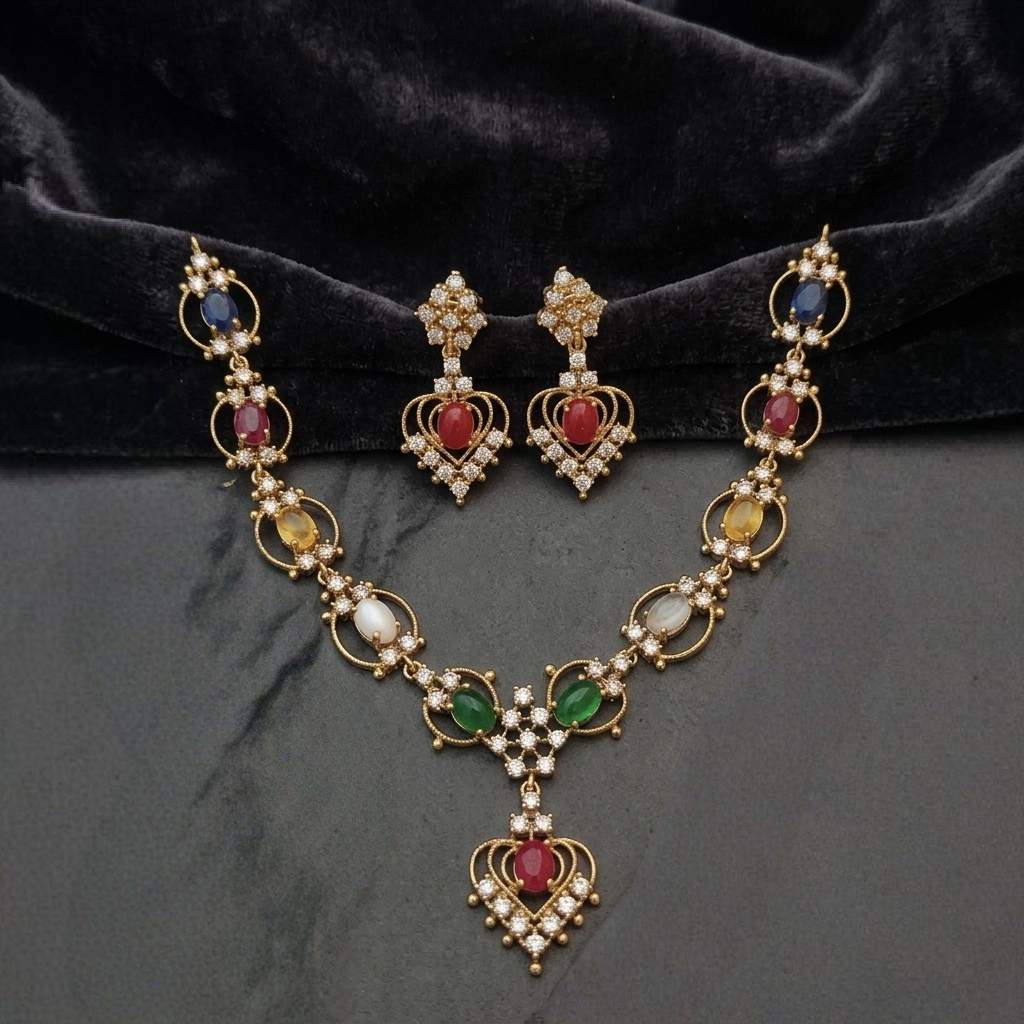 Navrathna necklace N-41037