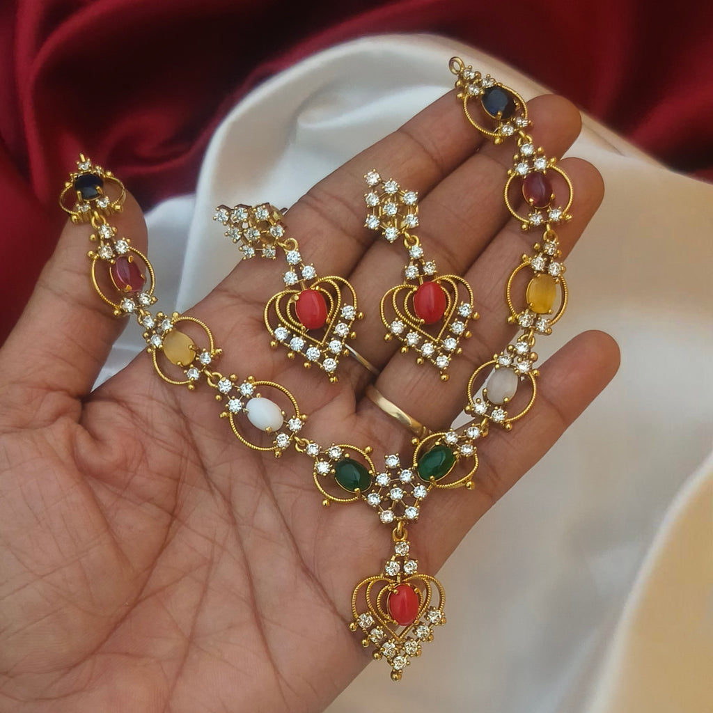 Navrathna necklace N-41037