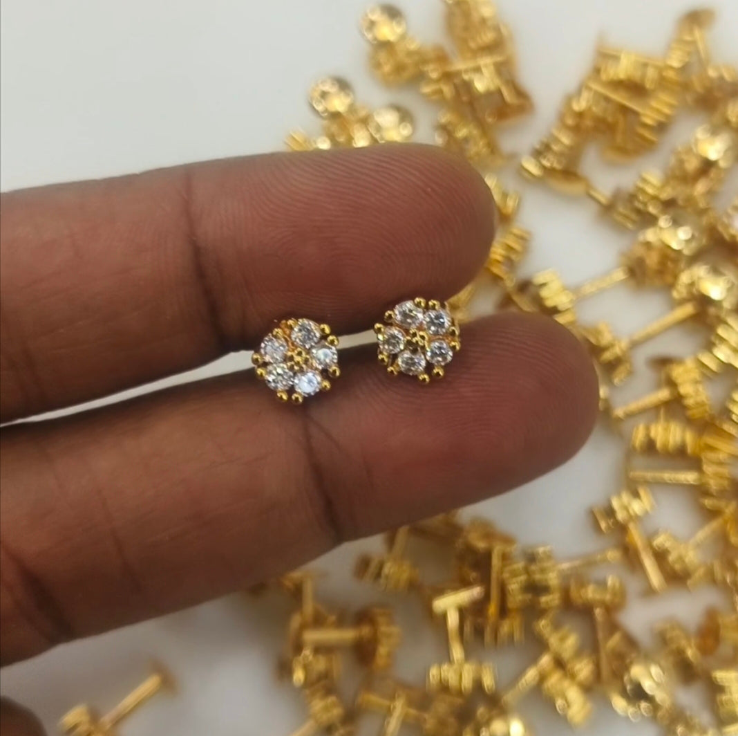 Floral Cluster Diamond Replica Stud Earrings E-31047