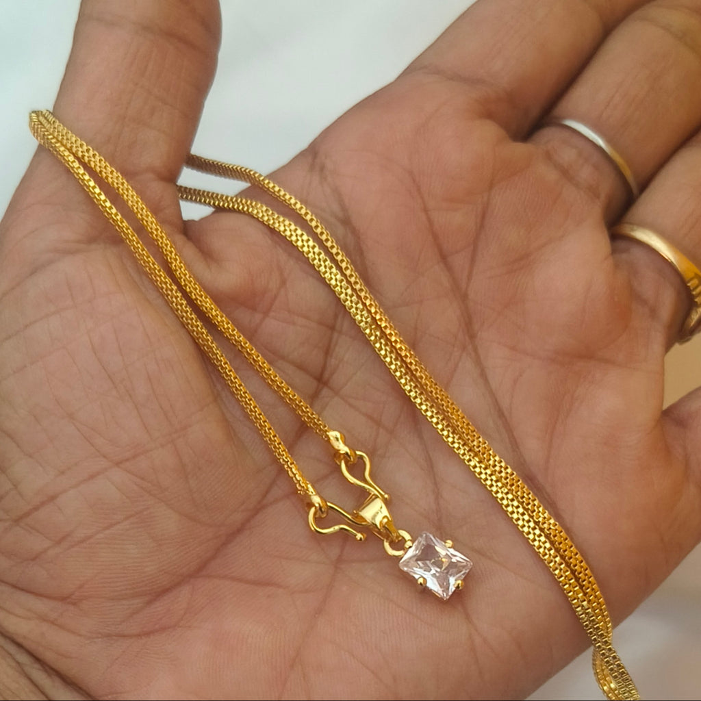 Short chain with diamond replica pendant DL- 21052