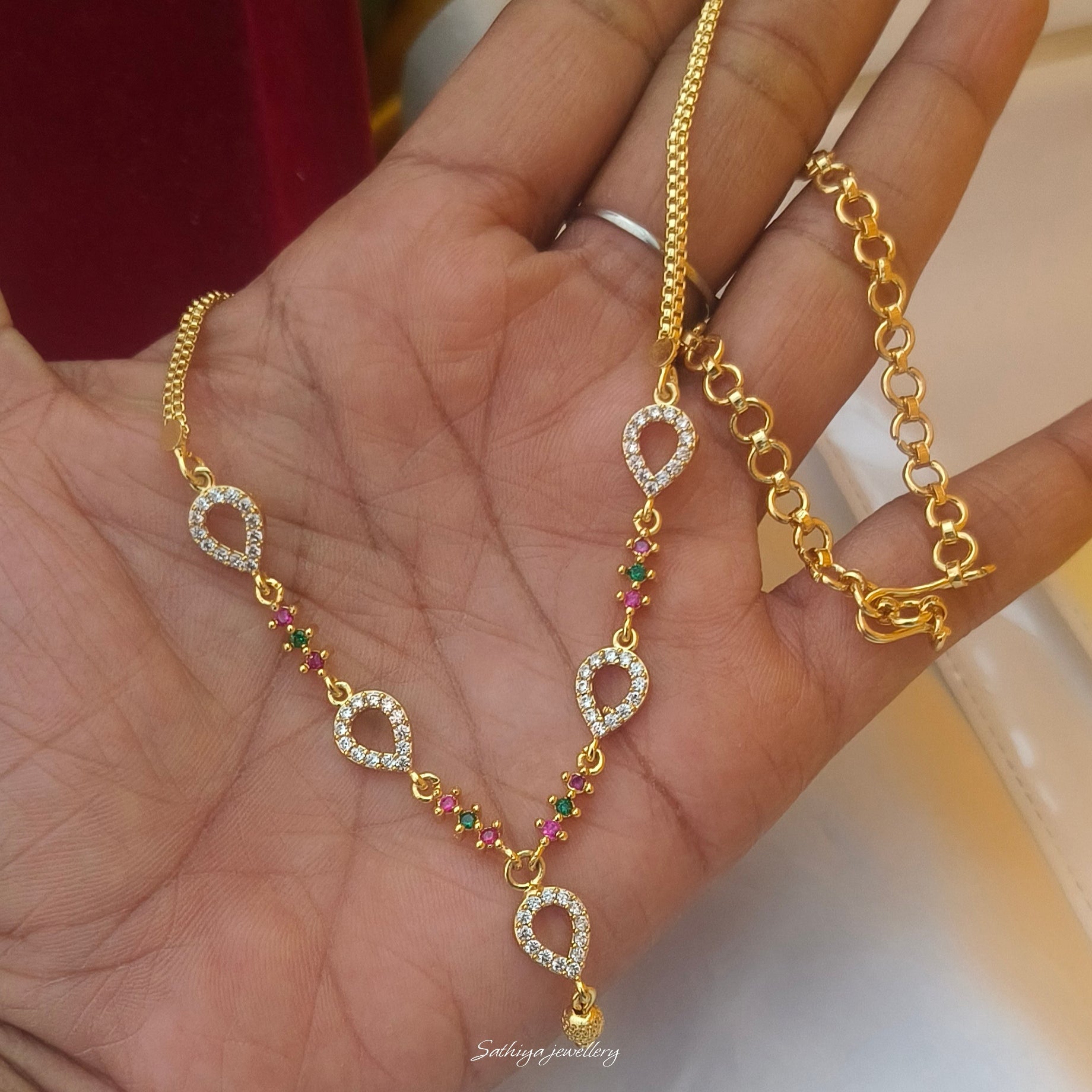 Forming multi stoned necklace 41052