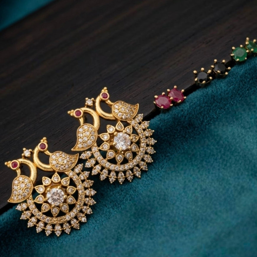 Versatile peacock-themed Changable earrings-E-1030