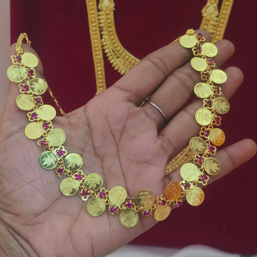 Double line Coin necklace kerala special N- 41062