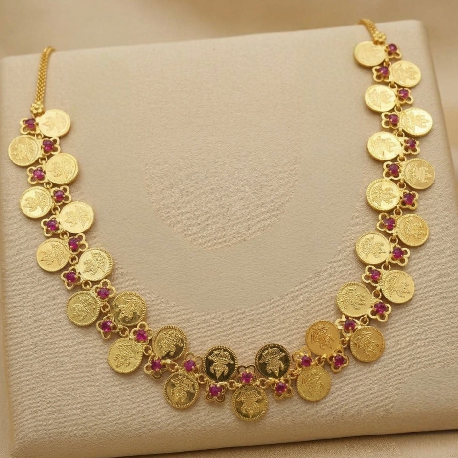 Double line Coin necklace kerala special N- 41062