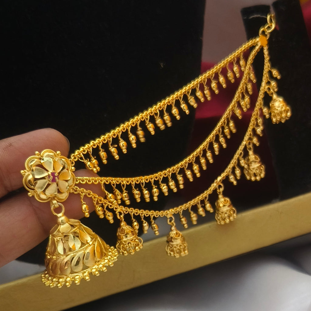 One gram forming jhumka with maatal E- 31104