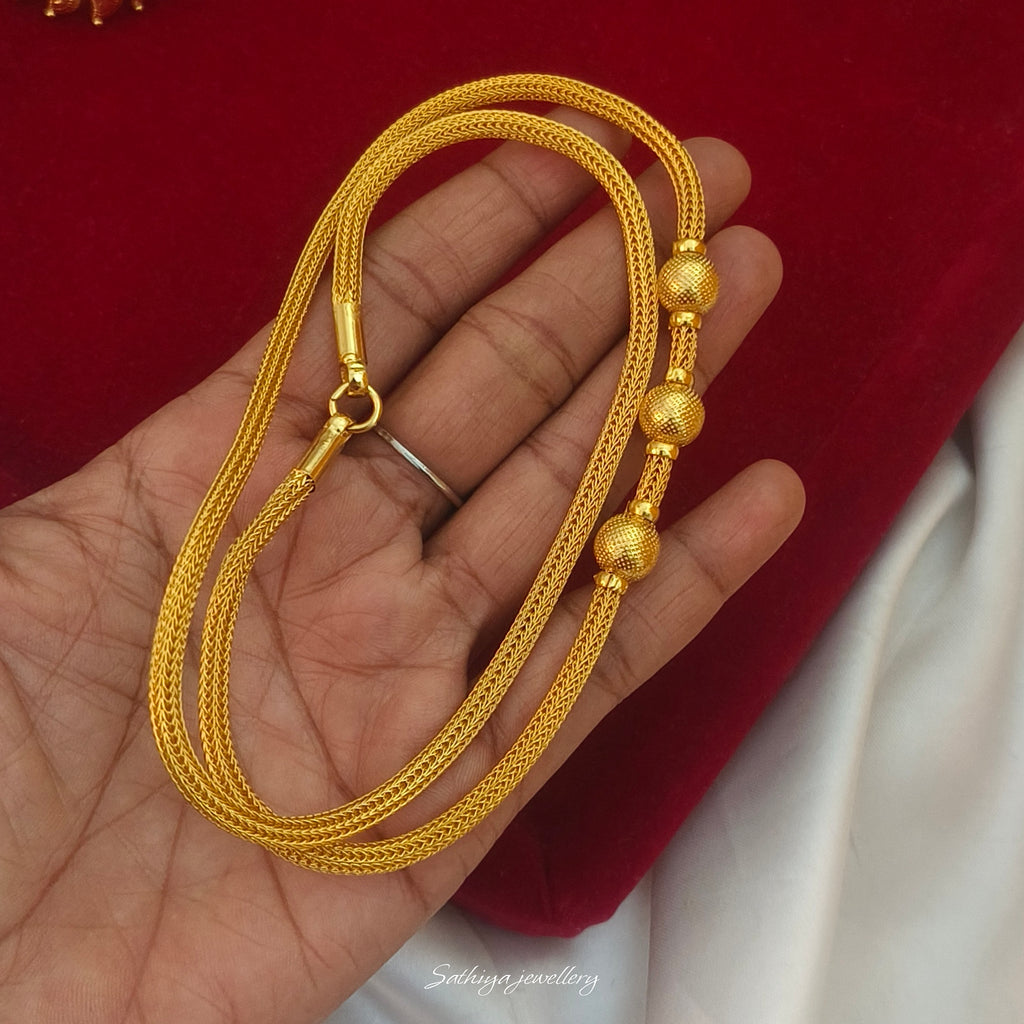 Plain ball mugappu chain 11057