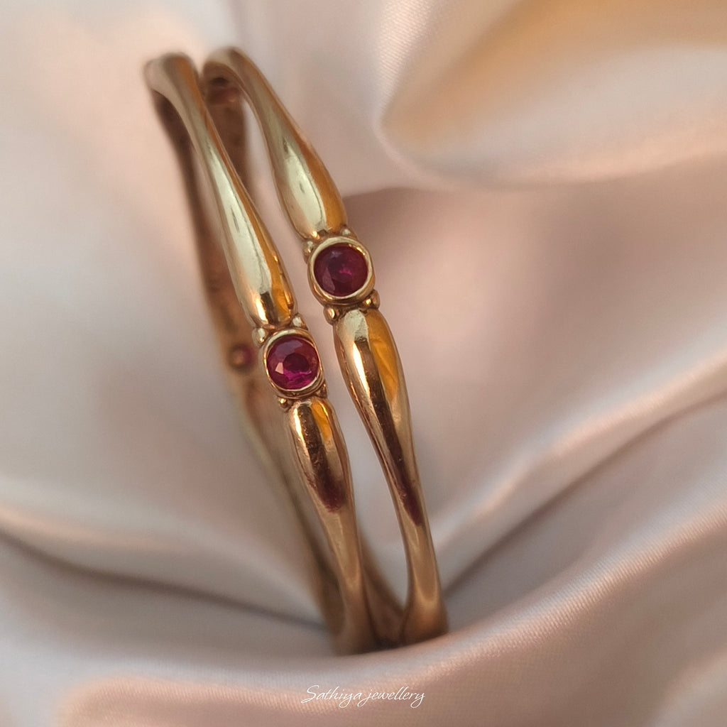 Pure Impon unpolished stoned bangles B- 61057