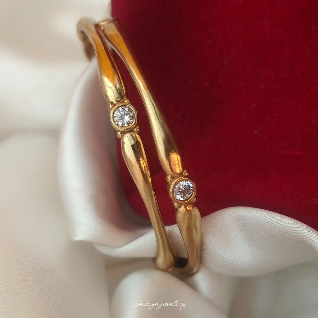 Pure Impon unpolished stoned bangles B- 61057