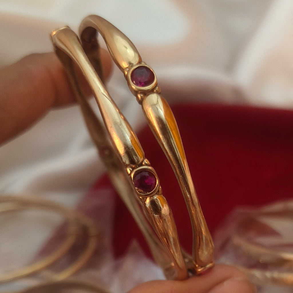 Pure Impon unpolished stoned bangles B- 61057