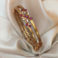 Pure Impon unpolished ruby white bangles B- 61058