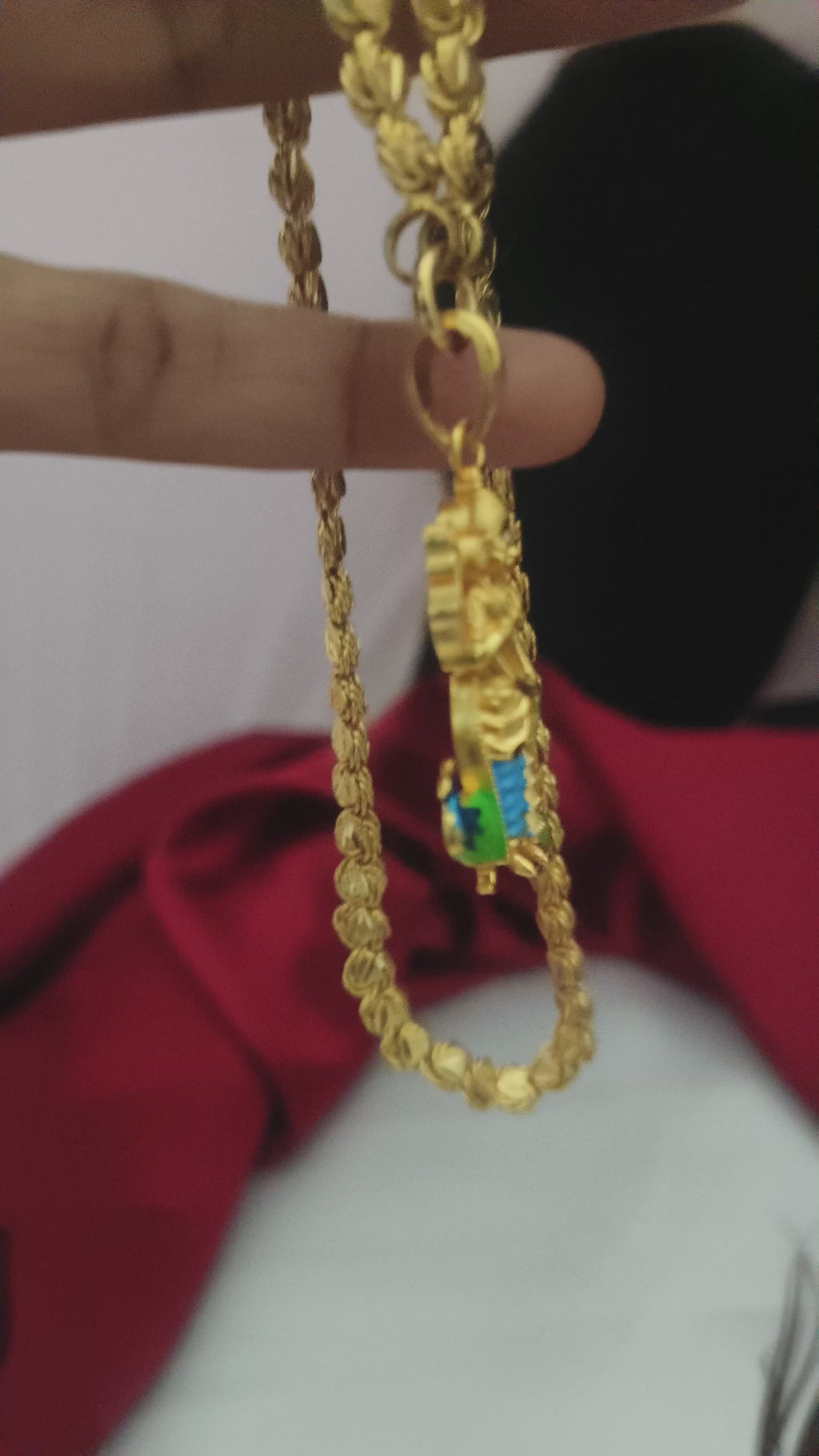Lord Murugan Dollar Chain – Premium Gold-Finish Temple Jewellery-DL-1002