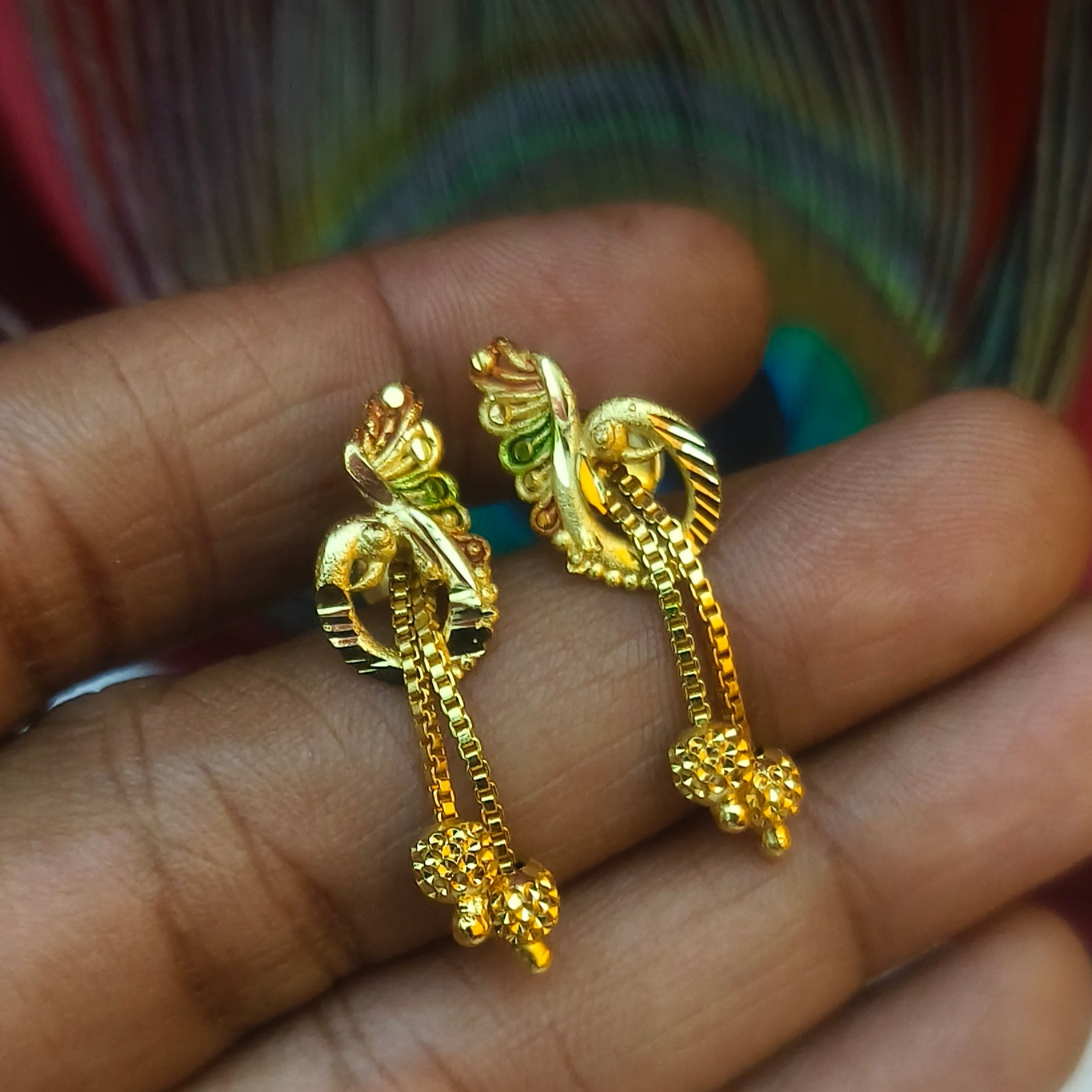 One gram forming polished earrings -E-1027
