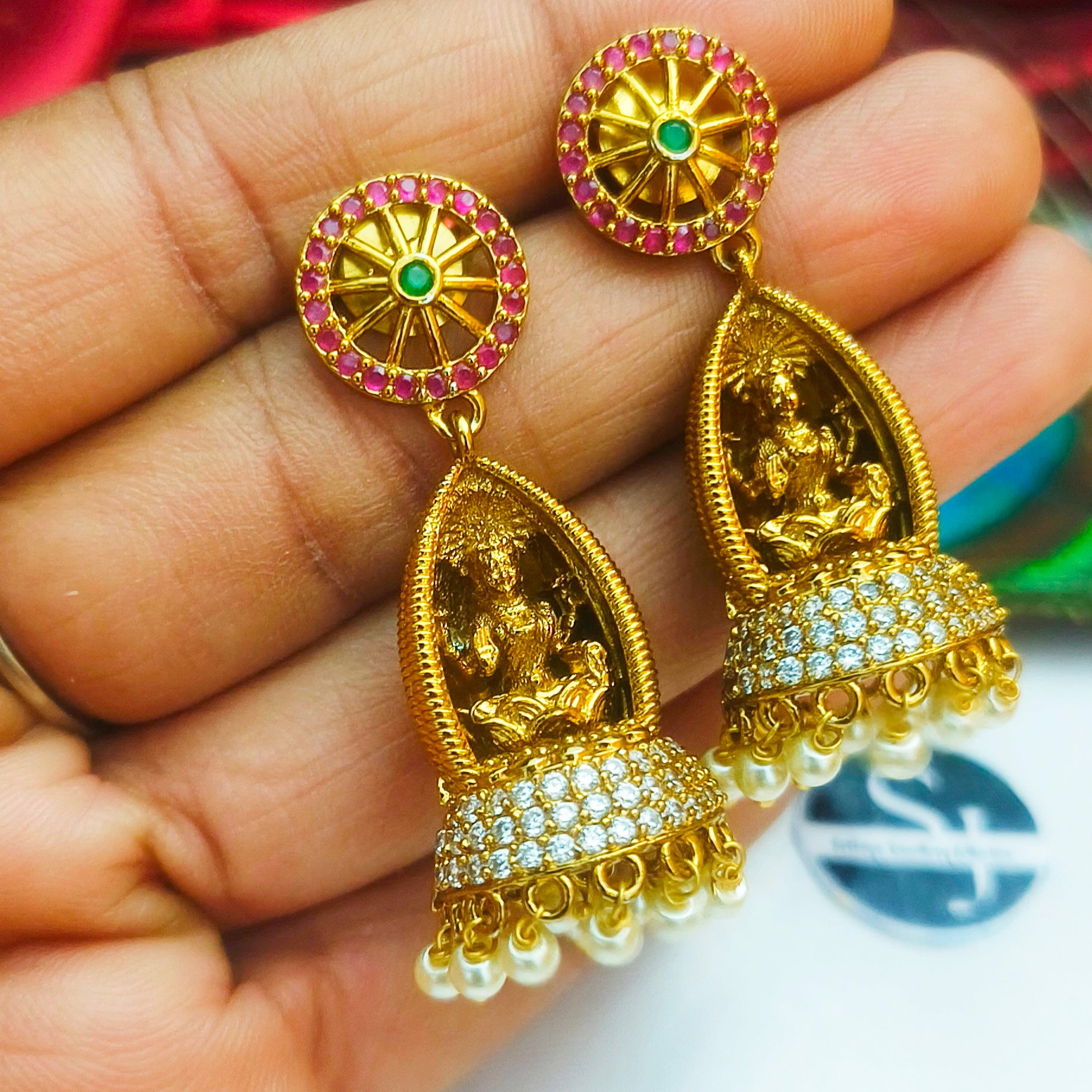 Premium Matte Finish Lakshmi Jhumka-E-1022