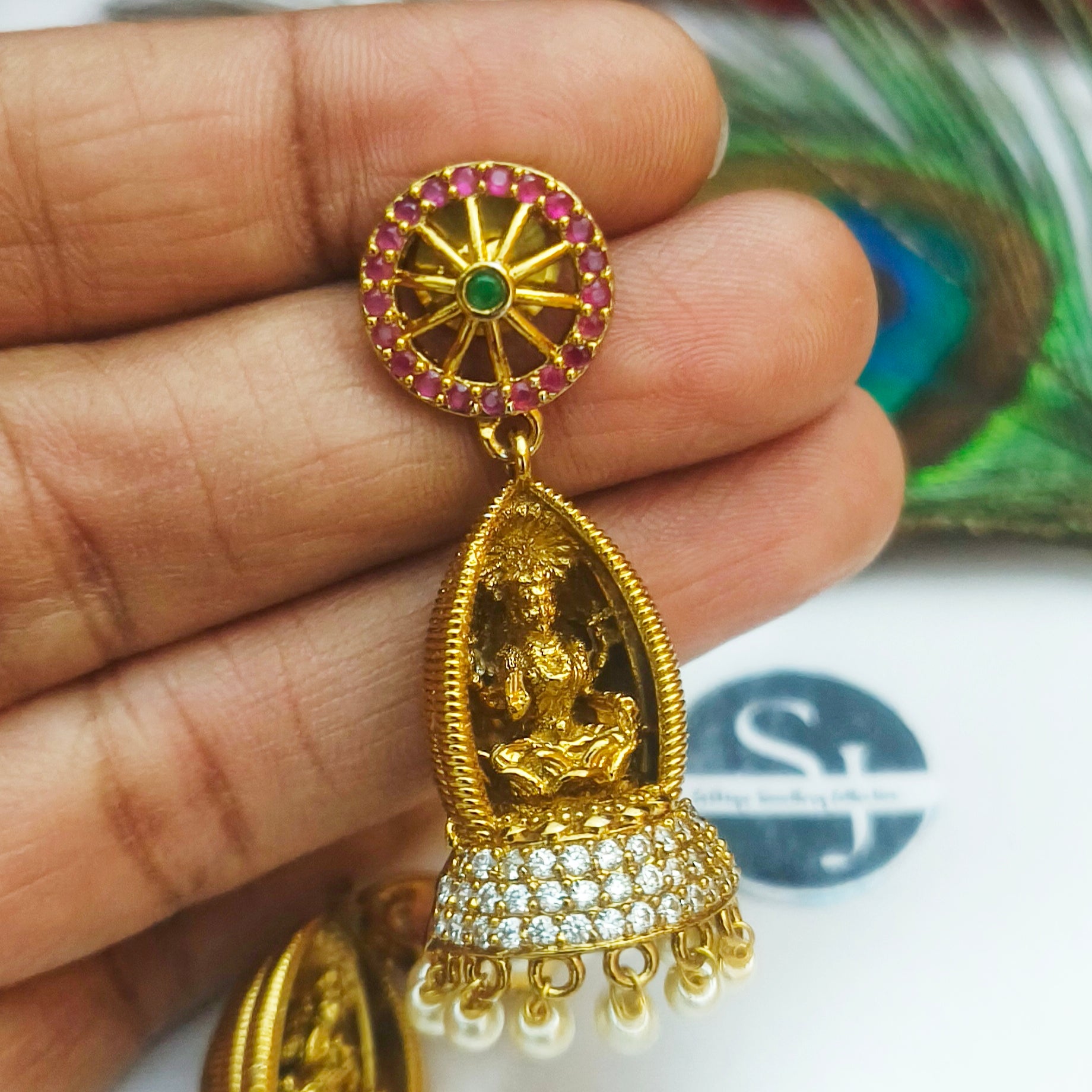 Premium Matte Finish Lakshmi Jhumka-E-1022