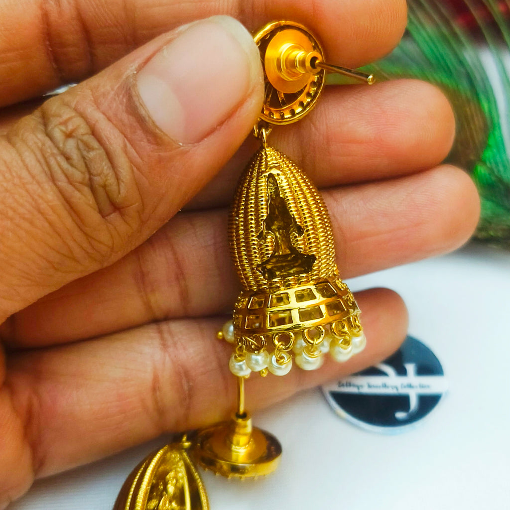 Premium Matte Finish Lakshmi Jhumka-E-1022