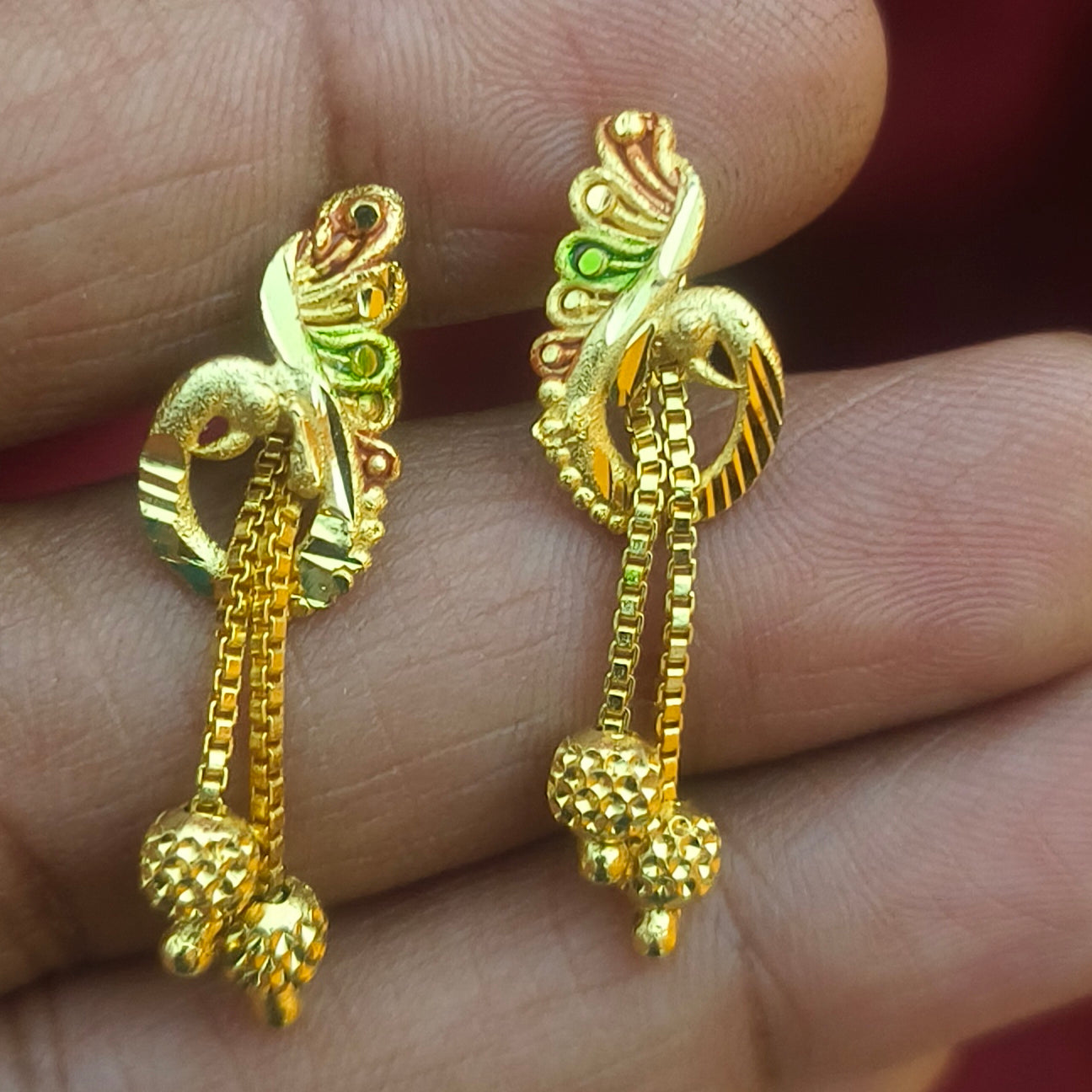 One gram forming polished earrings -E-1027
