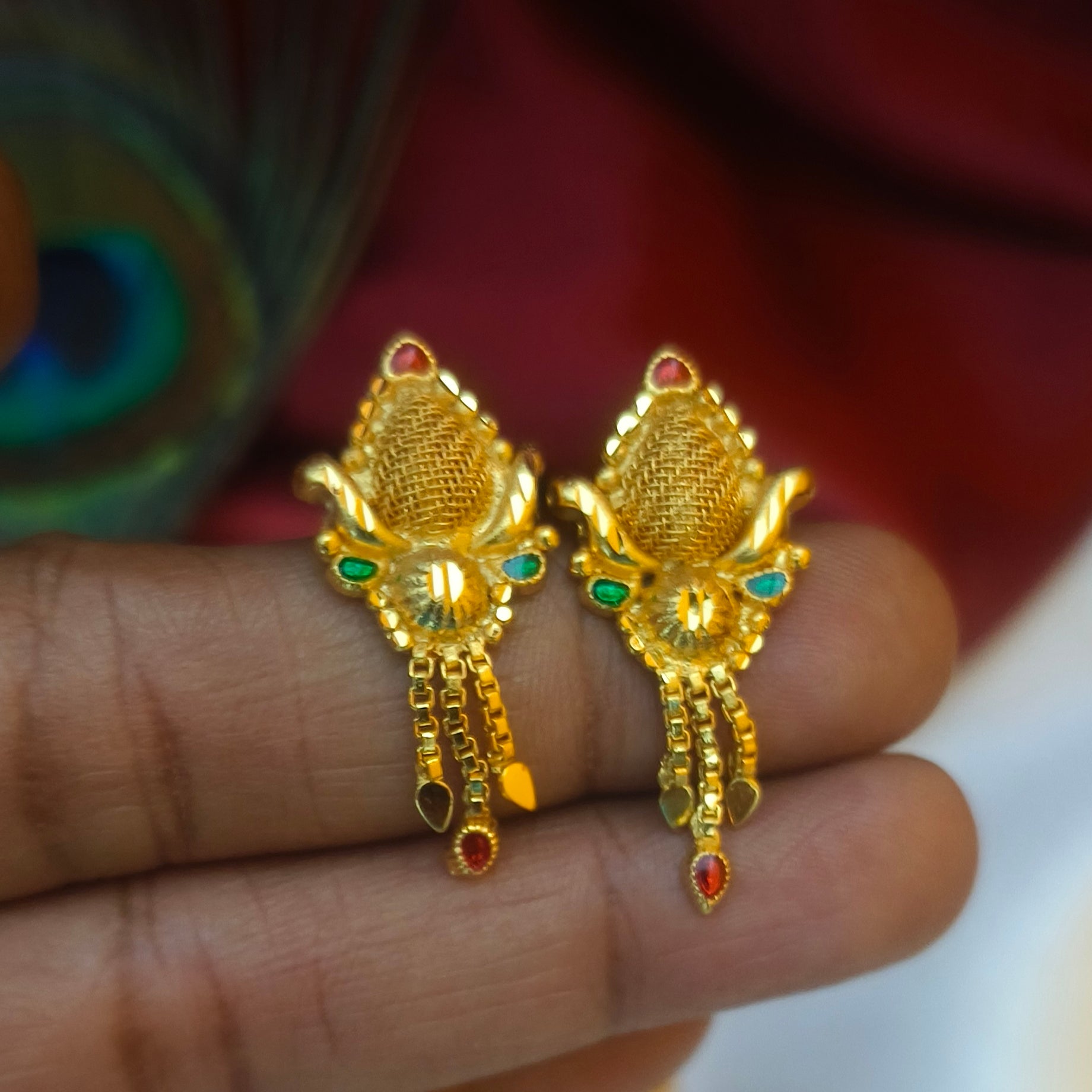 One gram forming polished earrings- E-1023