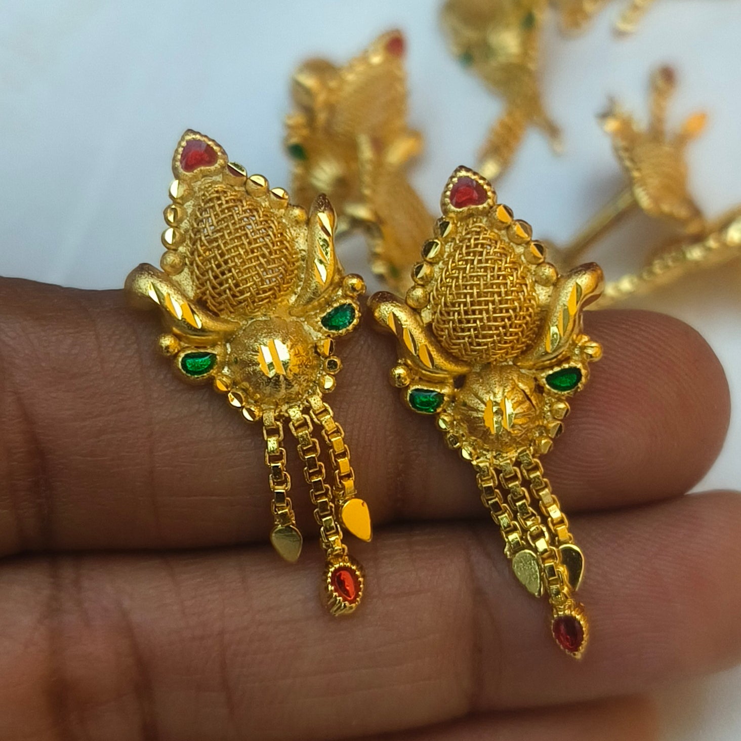 One gram forming polished earrings- E-1023