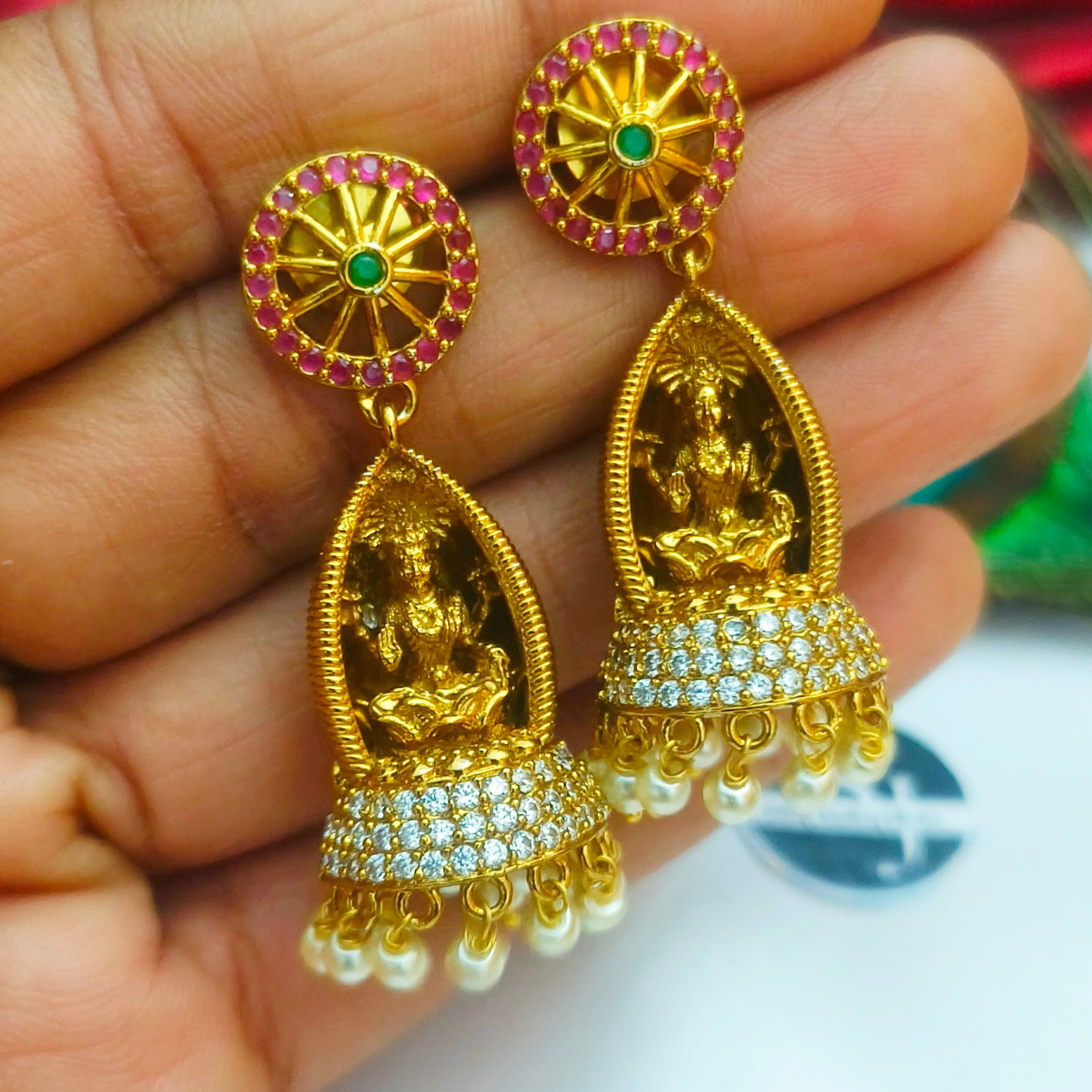Premium Matte Finish Lakshmi Jhumka-E-1022